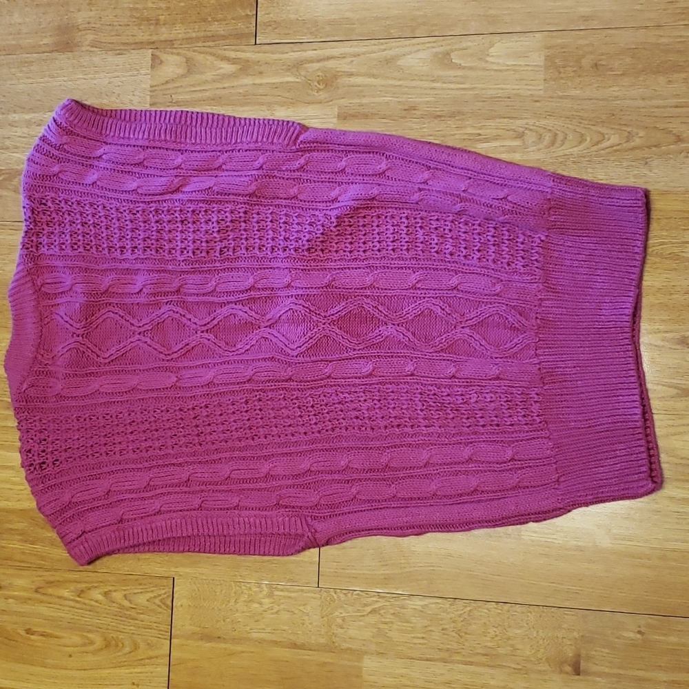 VTG Forenza 80s/90s v-neck cable knit sweater vest pink size medium - Picture 5 of 5